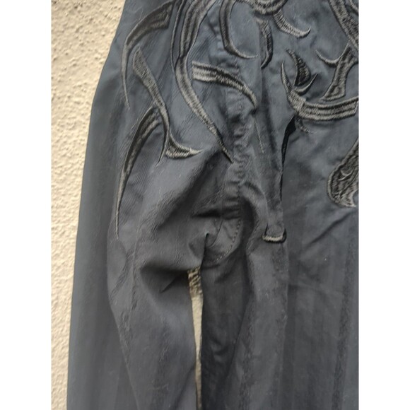 ROAR Dress Shirt LG Mens Graphic Black Embroidered Artsy Rodeo Strong Cowboy - Picture 12 of 16